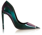 Nephthys pump in ruby zoiste leather, diamond embellishment detail
