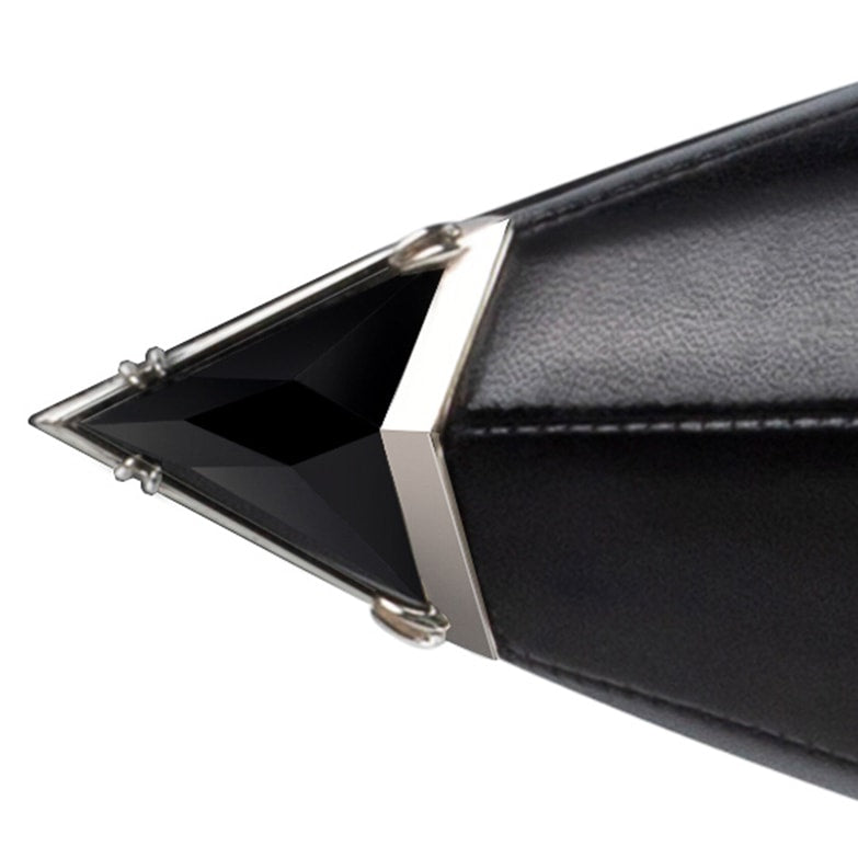 Izanami pump in black nappa leather, heel detail